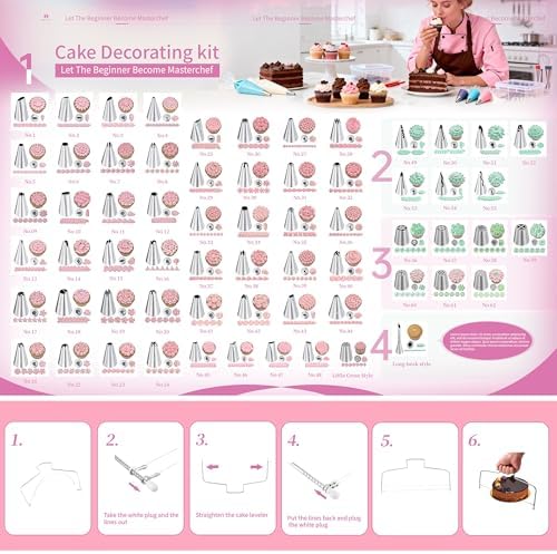 Boyun 138 Cake Decorating Kit, Baking Supplies Tools for Beginners &