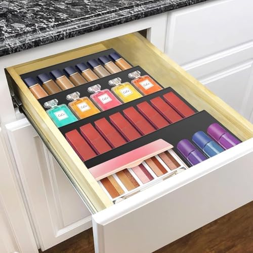 Acrylic Spice Drawer Organizer, 4 Tier Expandable Seasoning Jars