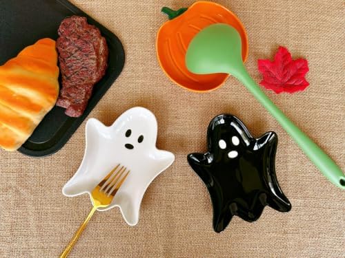 Ceramic Spoon Rest for Stove Top, Halloween Ghost Cute Spoon Rest for