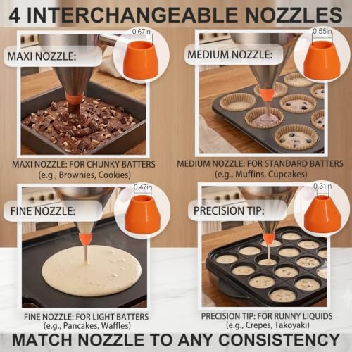 40oz Stainless Steel Pancake Batter Dispenser