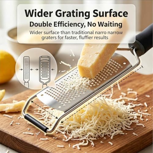 Cheese Grater & Lemon Zester,Stainless Steel Hand Grater for Garlic