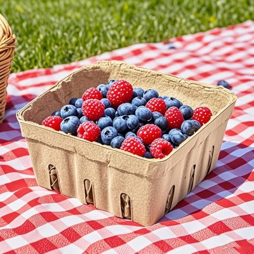HOIGON 120 PCS Paper Pulp Fiber Berry Baskets, Small Molded Produce