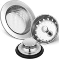 Stainless Steel 3-Piece Sink Strainer Set with Drain Stopper Cover