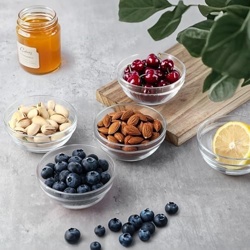 3.5in 4oz Small Glass Bowls, Mini Glass Containers, Ramekins, Prep