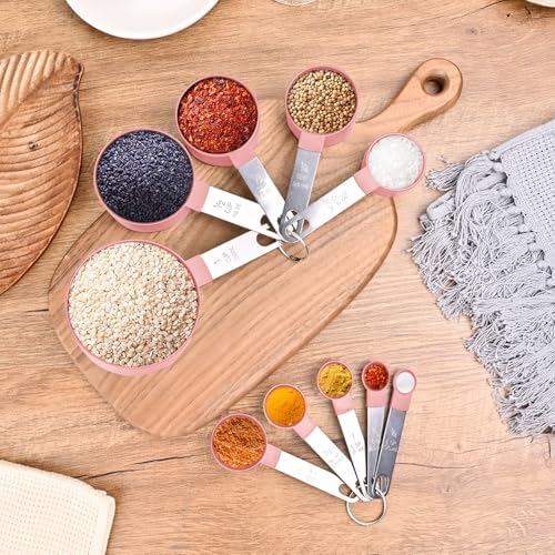 Measuring Cups and Spoons Set, 10-Piece with Stainless Steel Handles