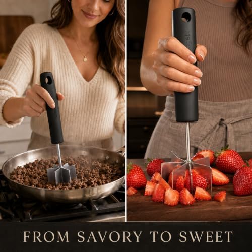 Meat Masher & Chopper for Ground Beef, Hamburger Smasher Tool