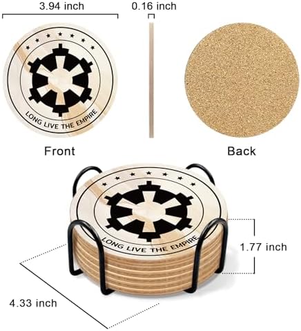 6 PCS Wars Cork Coasters for Drinks, Cork Coasters for Drinks with
