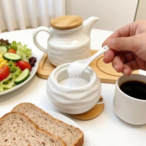 Ceramic Sugar and Creamer Container Set,12oz Cream Pitcher and 7.5oz
