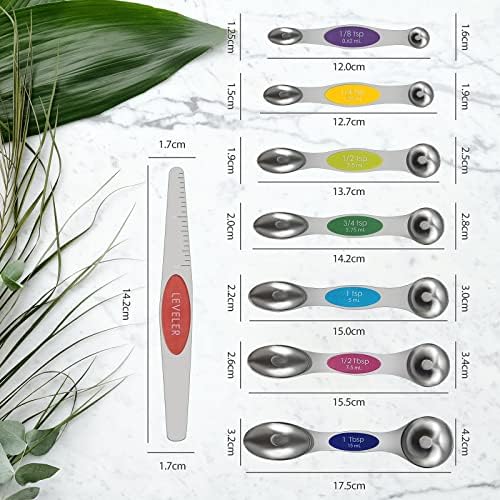 16PCS Magnetic Measuring Spoons and Measuring Cups Set, 7 Double-Sided