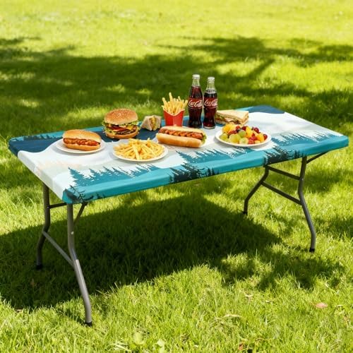 Moosfor Printed Spandex 24" x 48" Table Cloth, Elastic Fitted
