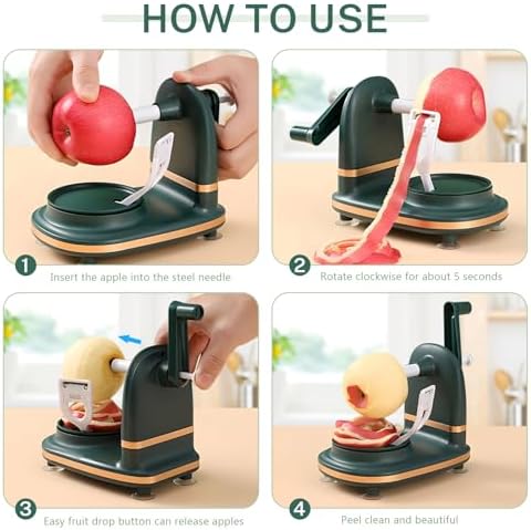 Apple Peeler Slicer Corer-Stinaless Steel Hand Crank Fruit and