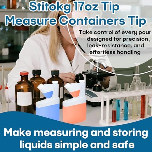 17oz Tip & Pour Measuring Containers with Lids (2 Pcs) – Plastic Tip