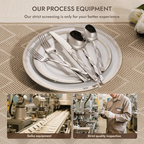 40 Piece 18/10 Silverware Set, Stainless Steel Flatware Cutlery set for 8