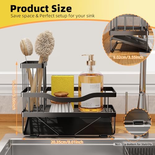 Mecyfaty Stainless Steel Sink Caddy with Drain Tray
