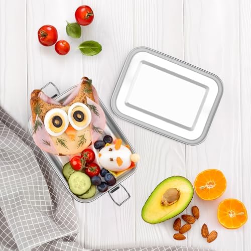 TeamFar Stainless Steel Bento Box, 28oz/850ML Small Metal Lunch Box