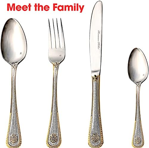 Royal Family Collection 72 Piece Fine Flatware Silverware Set with