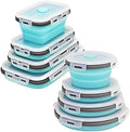 8 Collapsible Food Storage Containers, Silicone Collapsible Food