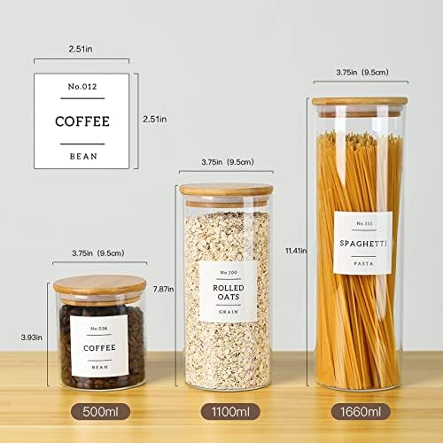 CZSZYGHBAO 5 Pack Glass Jars with Bamboo Airtight Lids - Stackable