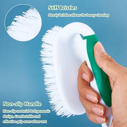 4 Pack Deep Cleaning Scrub Brush Set, Green