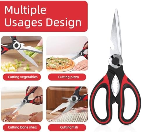 Heavy Duty Kitchen Scissors 2-Pack, Ultra Sharp Stainless Steel Meat
