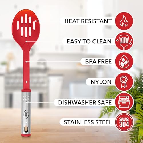 Kitchen Utensils Set, 10 Nylon Stainless Steel Cooking Utensils, Non