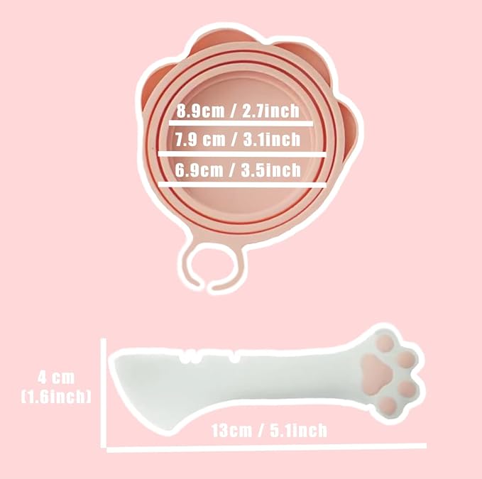 Meow&Woof Cover for Pet Can Food/Cat Wet Food Spoon/Lid for Dog Cans/Cute Paw - Image 2