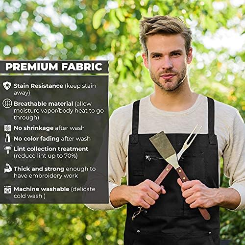 ecoZen Lifestyle Professional Grade Chef Apron for Men - Ideal for