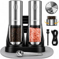 Electric Salt and Pepper Grinder Set, 6-Level Adjustable Coarseness