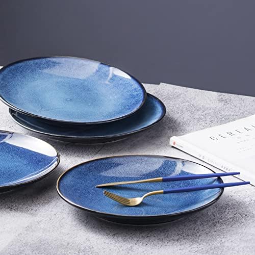 UNICASA Ceramic Dinner Plates Set of 4, Porcelain 10.25 Inch Pasta