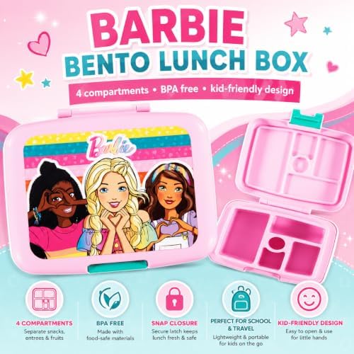 AI ACCESSORY INNOVATIONS Barbie 4 Compartment Bento Lunch Box for