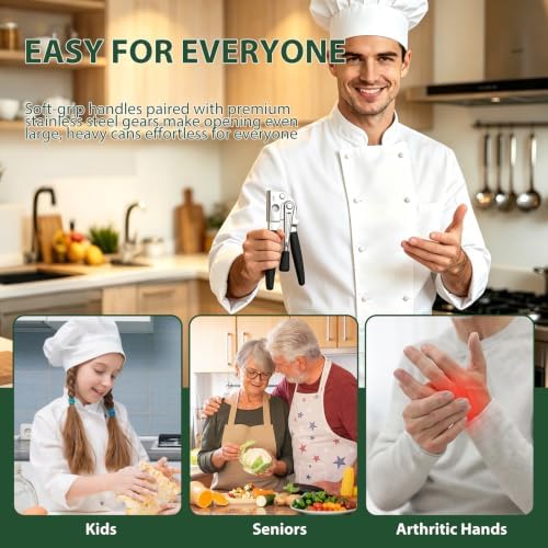 Commercial Manual Can Opener Heavy Duty with Folding Handle,Easy