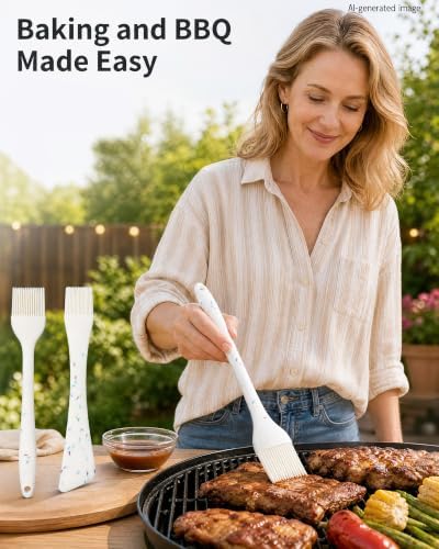 Silicone Basting Brush with Spatula, 2Pcs Heat Resistant Basting