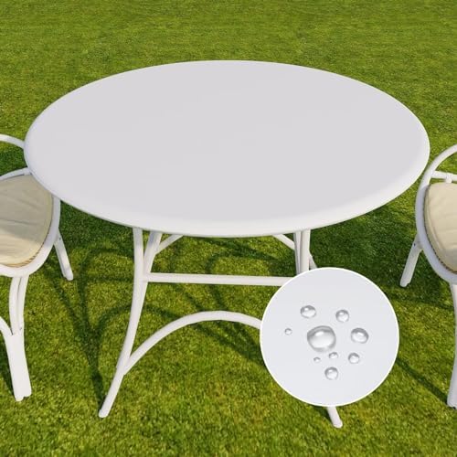 Romanstile Round Fitted Vinyl Tablecloth with Elastic Edge 100%
