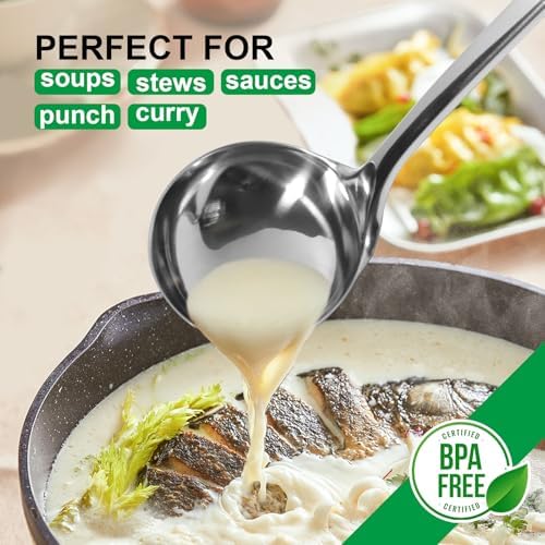12" Stainless Steel Cooking Spoons Set & Serving Spoons Set with