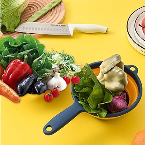 Collapsible Colander with Handle, 2PCS Foldable Fruit & Vegetable