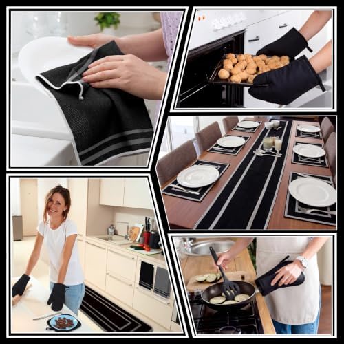 37 Pcs Black Kitchen Decor and Accessories Set Include