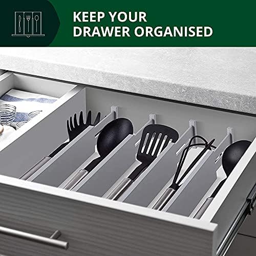 ROYAL CRAFT WOOD Adjustable Bamboo Drawer Dividers Organizers