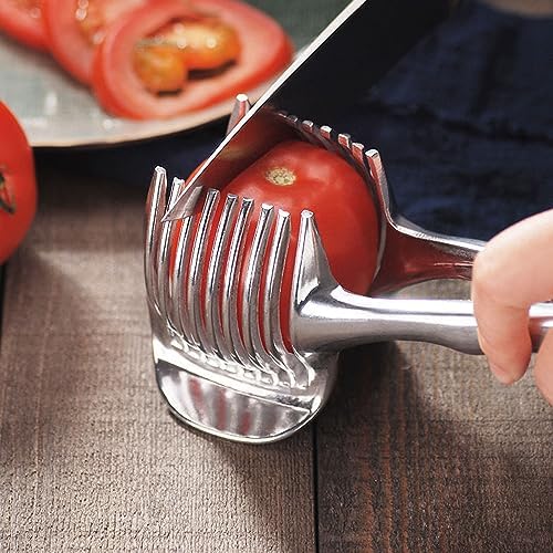 Stainless Steel Multipurpose Handheld Round Fruit Tongs for Onions