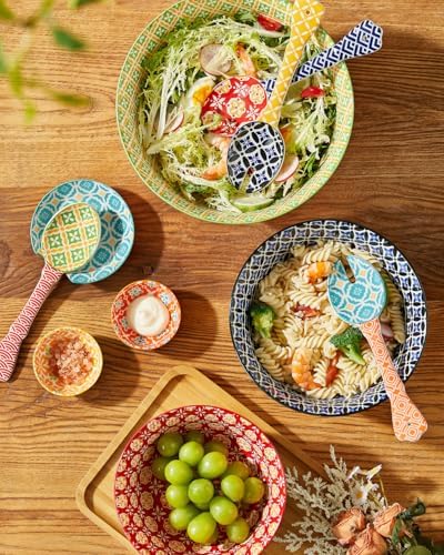 Metahom Ceramic Mixing Bowls Set of 3, Large Serving Bowls, Vibrant