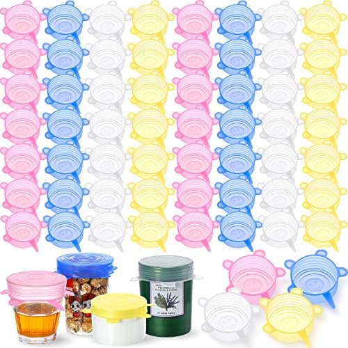 Nuogo 60 Pieces Silicone Stretch Jar Covers