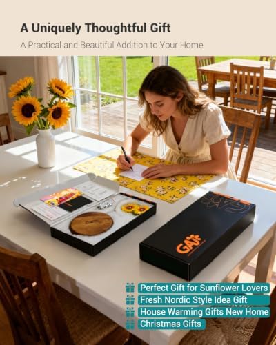 GAJ Sunflower Mug Tree Coffee Cup Holder, Countertop Stand Holds 4