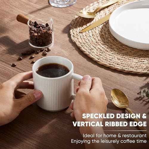 E-far Coffee Mugs Set of 4, 12 oz Stoneware Coffee Cups with Handle