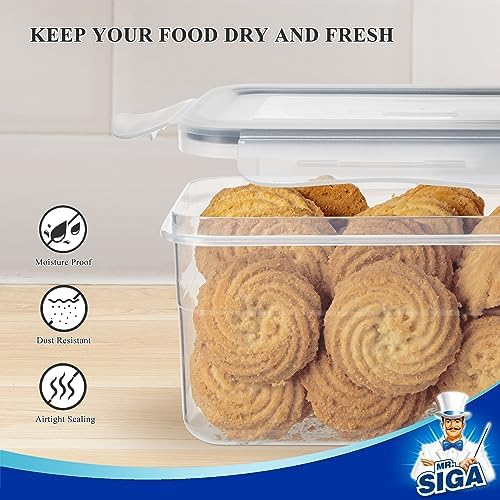 MR.SIGA 12 Pack Airtight Food Storage Container Set for Pantry Organization