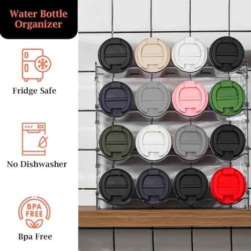 4-Tier Stackable Water Bottle Organizer for 40 oz Tumblers, Large