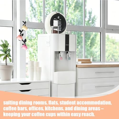 NBEADS 4Pcs Coffee Cup Wall Rack, Coffee Cup Holder Wall Mounted with