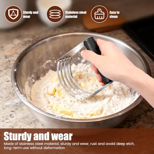 Stainless Steel Biscuit Cutter Set, Ergonomic Pastry Scraper and Dough
