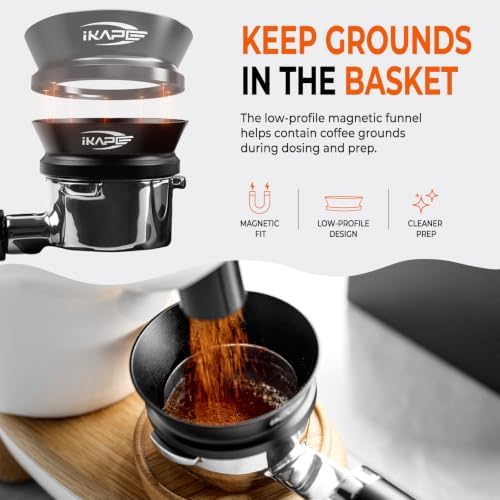 IKAPE 53MM Coffee Tamper Set Black 6 IN 1, Espresso Tool Kit for