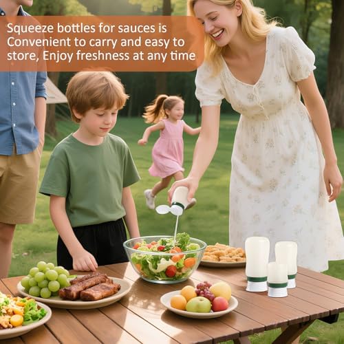 Condiment Squeeze Bottles, 1.3-oz salad dressing container to go, Leak