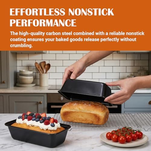 16 Pack Mini Loaf Pans for Baking, 6.1" Carbon Steel Nonstick Small