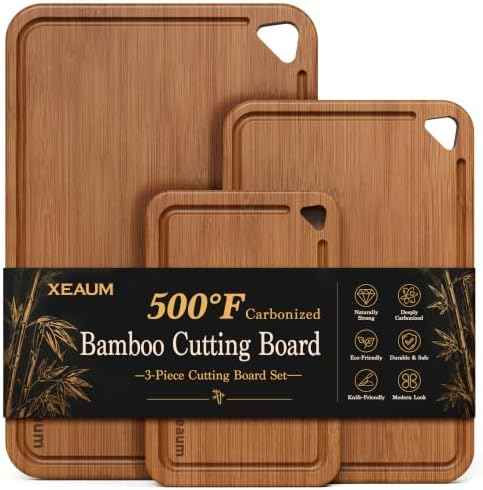 Bamboo Cutting Board 3-Piece Wooden Cutting Board for kitchen